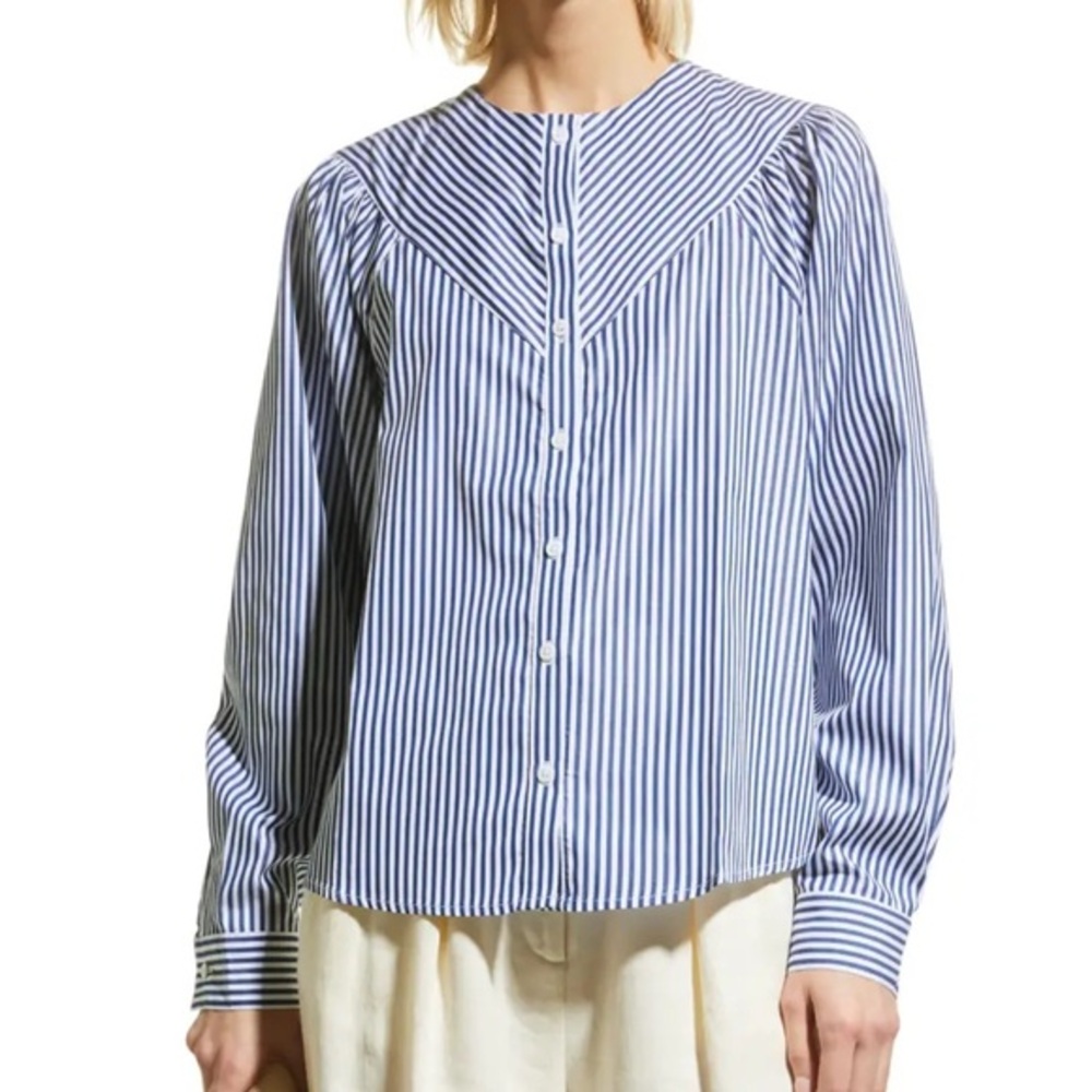 NWOT harshman Cari Striped Long-Sleeve Shirt XS